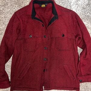 Vintage Men's Medium Red/Black Woolrich Wool Jacket